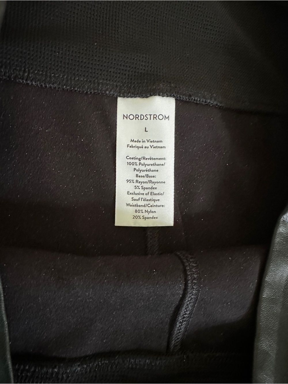 Nordstrom Black Faux-Leather Leggings women’s L - Picture 2 of 7